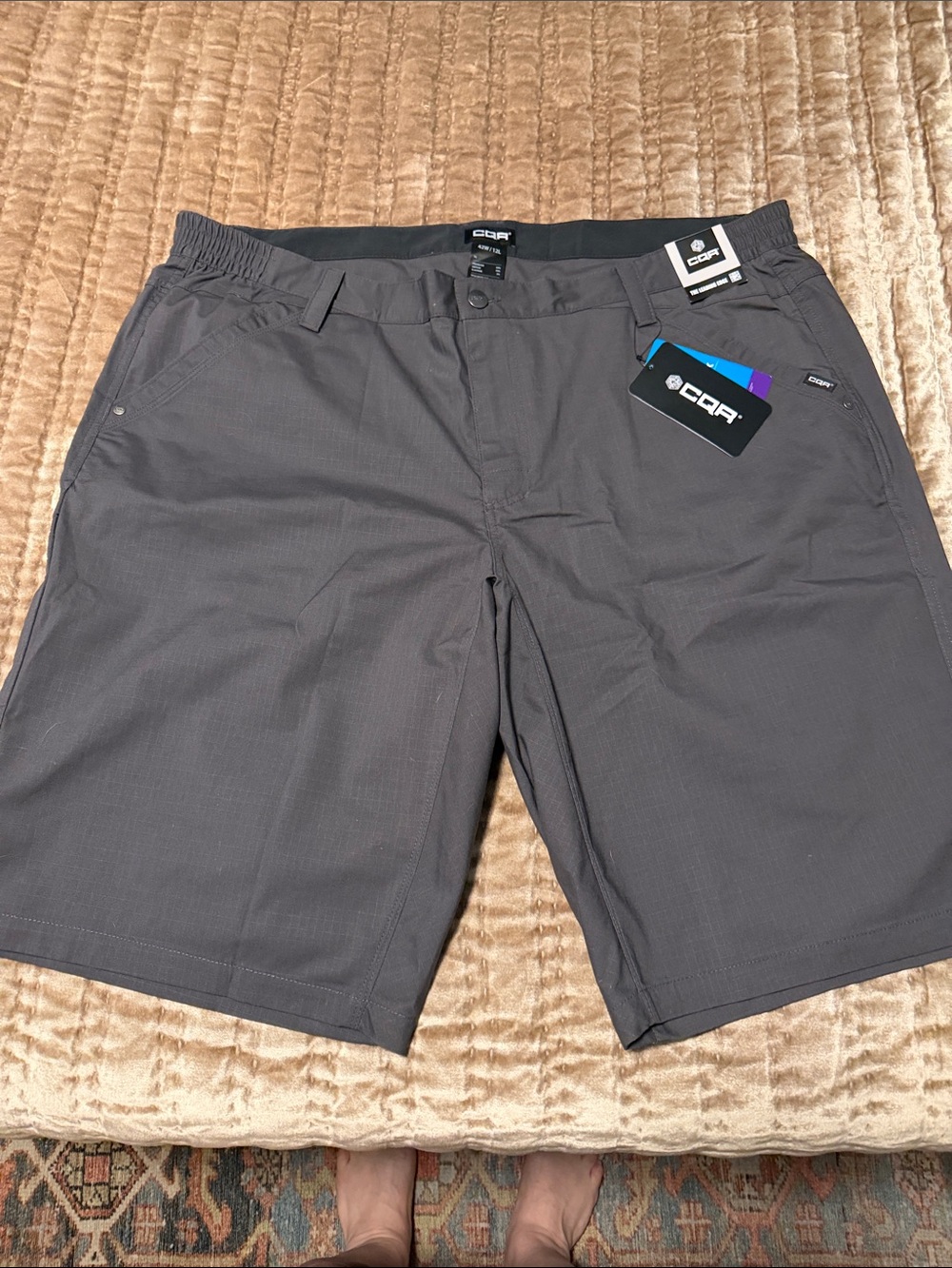 CQR Men’s Flat Front Gray Performance Shorts